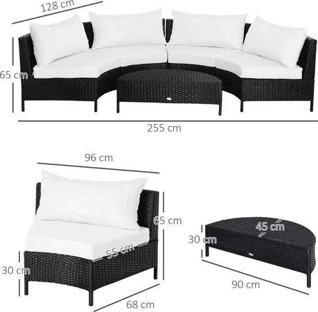 Divano-da-Esterno-in-Rattan,-Set-5-Pezzi-con-Pouf,-Salottino-per-il-Giardino-Nero-e-Bianco-96cmx-68cmx-65cm-860-081V01