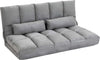 Divano-da-Terra-Pieghevole-a-Lettino,-Schienale-Reclinabile-su-7-Livelli-e-Cuscini-Divano-Moderno-per-TV-Giochi-Lettura-Yoga-Ufficio-130x73x60-cm,-Grigio-Chiaro-F833-932A