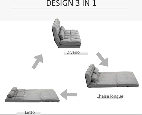 Divano-da-Terra-Pieghevole-a-Lettino,-Schienale-Reclinabile-su-7-Livelli-e-Cuscini-Divano-Moderno-per-TV-Giochi-Lettura-Yoga-Ufficio-130x73x60-cm,-Grigio-Chiaro-F833-932A