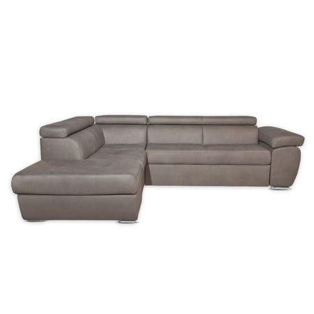 Divano Fiona angolare con penisola sinistra grigio Elephant 95