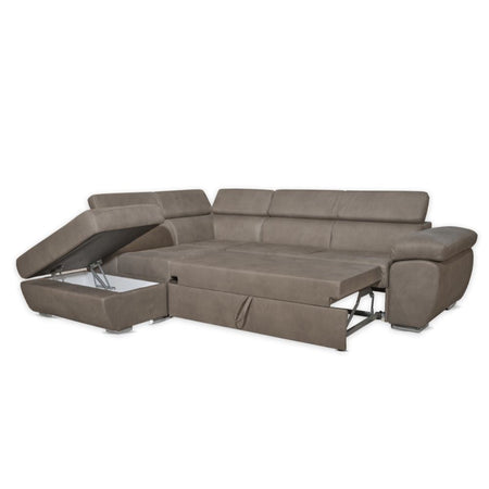 Divano Fiona angolare con penisola sinistra grigio Elephant 95