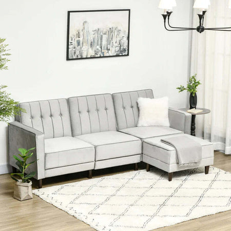 Divano-Letto-3-Posti-con-Poggiapiedi-e-Schienale-Reclinabile,-Rivestimento-Velluto-e-Seduta-Imbottita,-218x85x86-cm,-Grigio-Chiaro-839-070V00LG