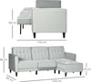 Divano-Letto-3-Posti-con-Poggiapiedi-e-Schienale-Reclinabile,-Rivestimento-Velluto-e-Seduta-Imbottita,-218x85x86-cm,-Grigio-Chiaro-839-070V00LG