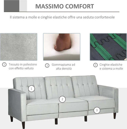 Divano-Letto-3-Posti-con-Poggiapiedi-e-Schienale-Reclinabile,-Rivestimento-Velluto-e-Seduta-Imbottita,-218x85x86-cm,-Grigio-Chiaro-839-070V00LG