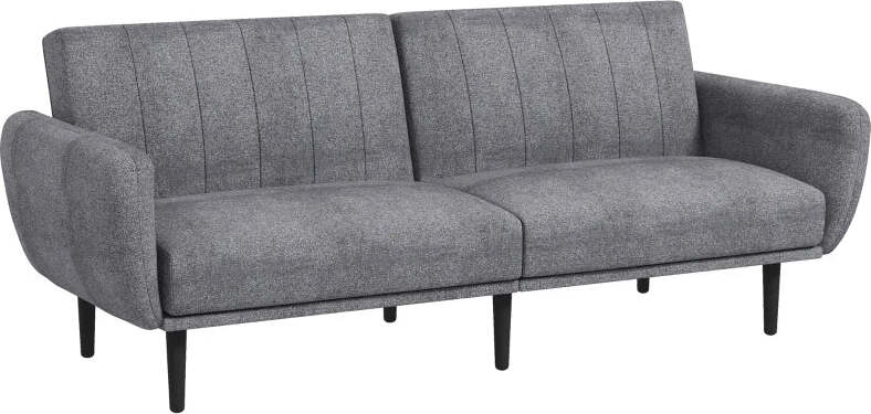 Divano-Letto-3-Posti-con-Schienale-Reclinabile-a-3-Livelli-in-Tessuto,-208x84x82cm,-Grigio-839-821V00GY