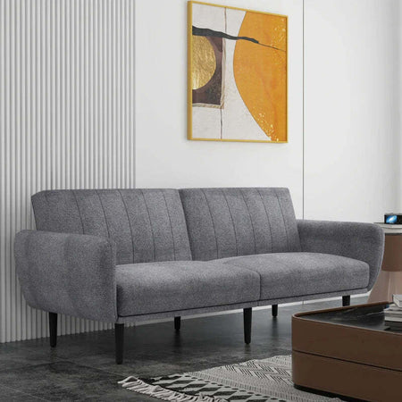 Divano-Letto-3-Posti-con-Schienale-Reclinabile-a-3-Livelli-in-Tessuto,-208x84x82cm,-Grigio-839-821V00GY
