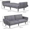 Divano-Letto-3-Posti-con-Schienale-Reclinabile-a-3-Livelli-in-Tessuto,-208x84x82cm,-Grigio-839-821V00GY