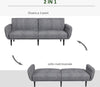 Divano-Letto-3-Posti-con-Schienale-Reclinabile-a-3-Livelli-in-Tessuto,-208x84x82cm,-Grigio-839-821V00GY