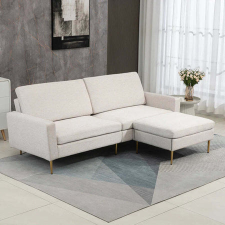 Divano-Letto-3-Posti-in-Tessuto-con-Poggiapiedi-e-Schienale-a-5-Reclinazioni,-213x91x83cm,-Crema-839-831V80CW