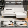 Divano-Letto-3-Posti-in-Tessuto-con-Poggiapiedi-e-Schienale-a-5-Reclinazioni,-213x91x83cm,-Crema-839-831V80CW
