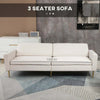 Divano-Letto-3-Posti-in-Tessuto-con-Poggiapiedi-e-Schienale-a-5-Reclinazioni,-213x91x83cm,-Crema-839-831V80CW