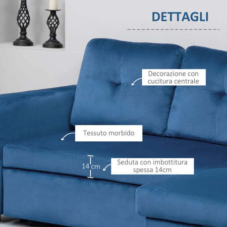 Divano-Letto-Angolare-3-Posti-Effetto-Velluto-e-Chaise-Longue-con-Contenitore,-232x141x85cm,-Blu-839-191