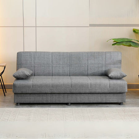 Divano letto contenitore click clack Moon senza braccioli in tessuto Internobase 11 grigio