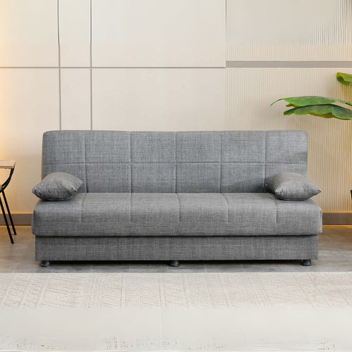 Divano letto contenitore click clack Moon senza braccioli in tessuto Internobase 11 grigio