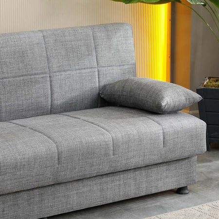 Divano letto contenitore click clack Moon senza braccioli in tessuto Internobase 11 grigio