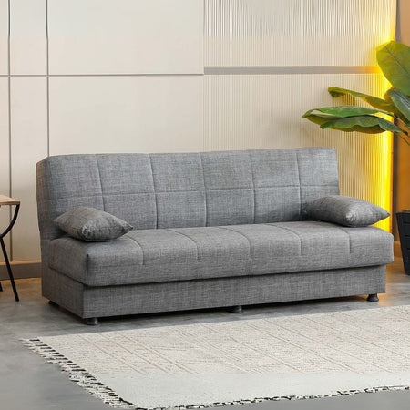 Divano letto contenitore click clack Moon senza braccioli in tessuto Internobase 11 grigio