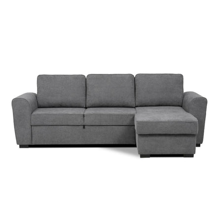 Divano letto corner reversibile Aston con contenitore in tessuto C1705 Ash grigio