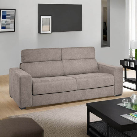 Divano letto Crien 3 posti con poggiatesta reclinabili colore tortora roma 10