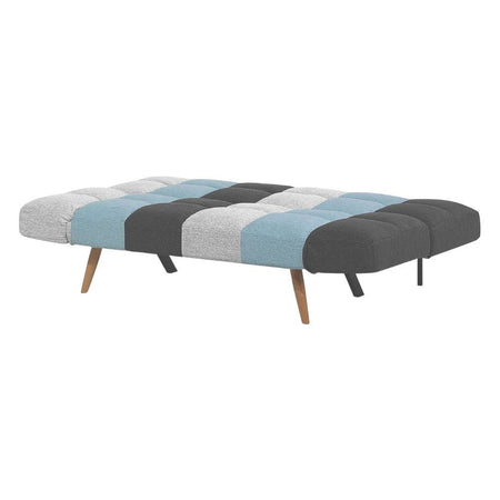 Divano letto Dube con braccioli pieghevoli in tessuto patchwork