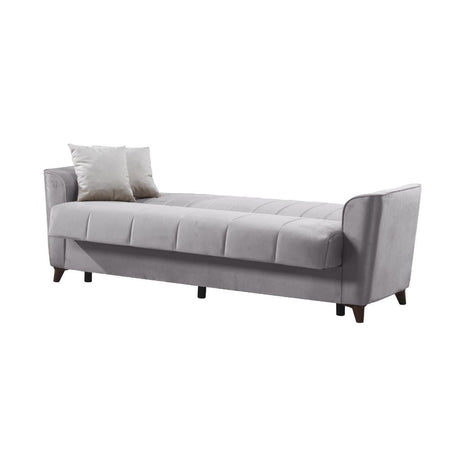 Divano letto Duca con contenitore in velluto Setra grigio