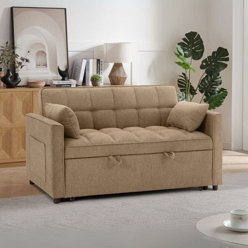 Divano letto Eiri 2 posti in tessuto 188-9 cappuccino