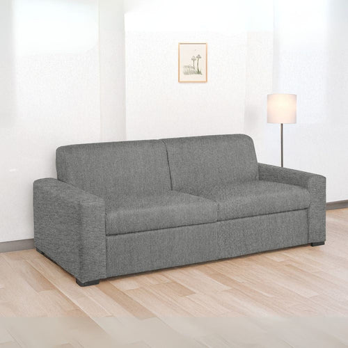 Divano letto Flash 3 posti con rete elettrosaldata in Barrel 83 ash