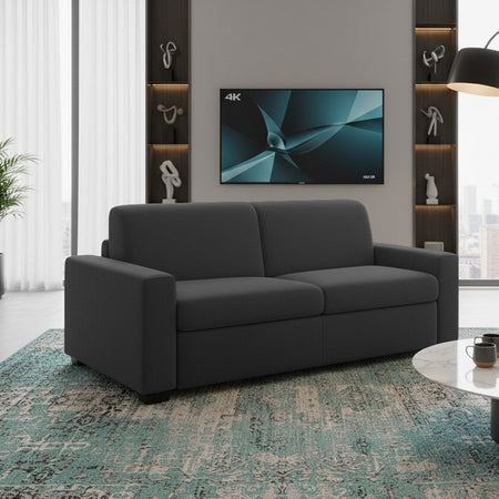 Divano letto Flash 3 posti con rete elettrosaldata in Barrel 97 carbone