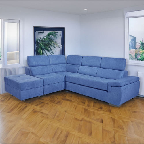 Divano letto Lughen contenitore 5 elementi reversibili colore roma 26 blu oceano