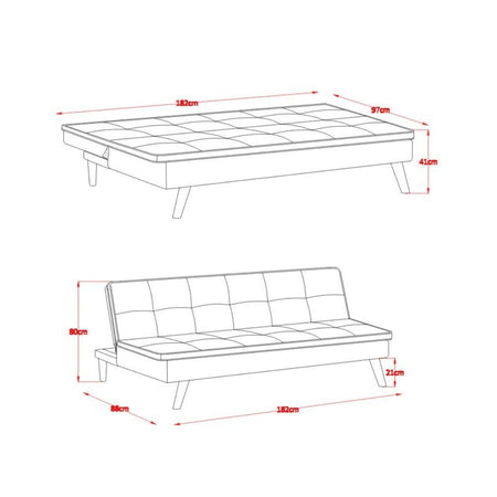 Divano letto Lunaria 3 posti colore grigio chiaro 22AQ11-25