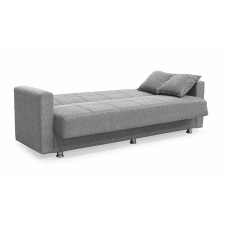 Divano Marbella 3 posti con letto contenitore in tessuto Mina 14 grigio chiaro