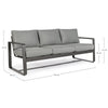 Divano Merrigan in alluminio verniciato a polvere da giardino e veranda
