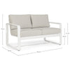 Divano Merrigan in alluminio verniciato a polvere da giardino e veranda