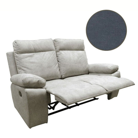 Divano Milano 2 posti 2 recliner manuali grigio Orinoco 96