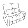 Divano Potter 2 posti recliner manuale in tessuto Mia 103-27 grigio scuro