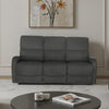 Divano Potter 3 posti recliner manuale in tessuto Mia 103-27 grigio scuro