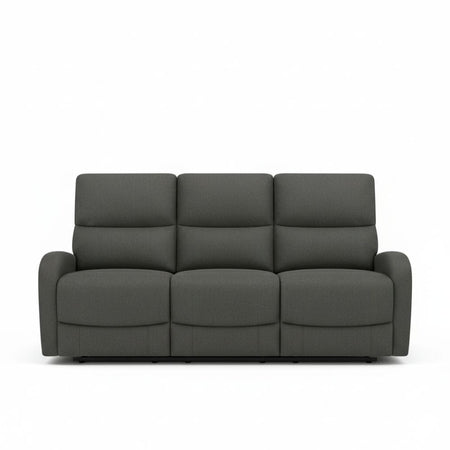 Divano Potter 3 posti recliner manuale in tessuto Mia 103-27 grigio scuro