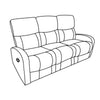 Divano Potter 3 posti recliner manuale in tessuto Mia 103-27 grigio scuro