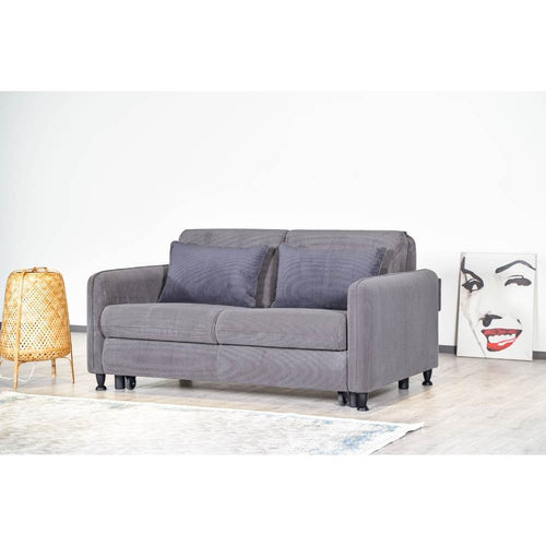 Divano Ravit grigio 57-044 con letto estraibile e contenitore