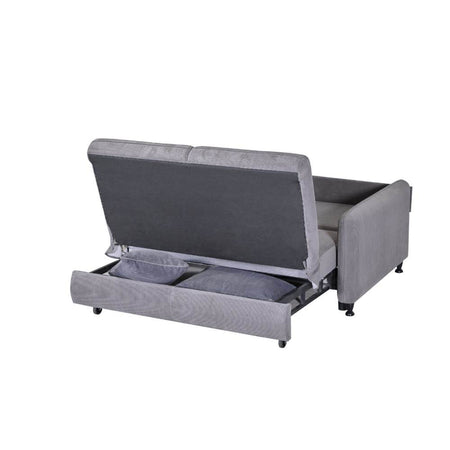 Divano Ravit grigio 57-044 con letto estraibile e contenitore
