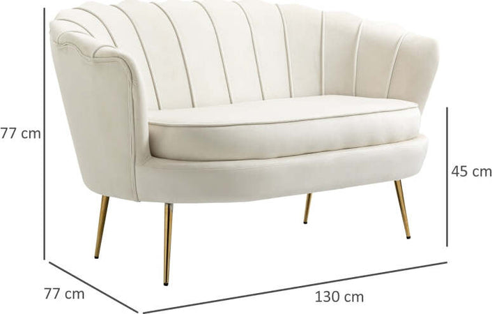 Divano-Vintage-2-Posti-Industrial-Chic,-Divanetto-Francese-per-Ingresso-in-Velluto,-130x77x77cm-soggiorno-salotto-ufficio-studio-bianco-F833-957WTA