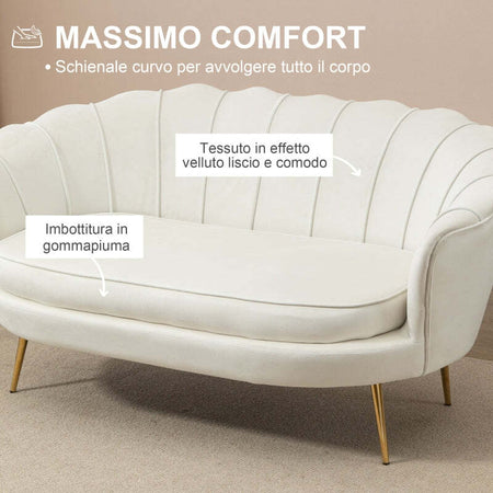 Divano-Vintage-2-Posti-Industrial-Chic,-Divanetto-Francese-per-Ingresso-in-Velluto,-130x77x77cm-soggiorno-salotto-ufficio-studio-bianco-F833-957WTA