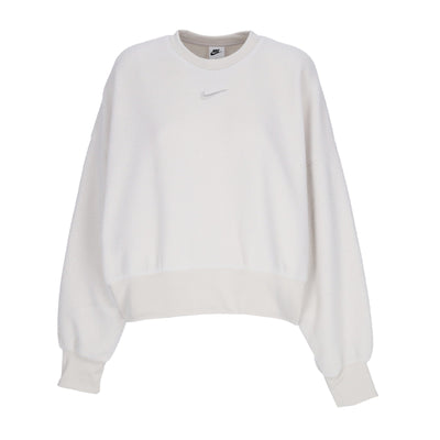 Nike Felpa Girocollo Donna Sportswear Plush Mod Crop Crewneck Light Bone/lt Iron Ore da donna