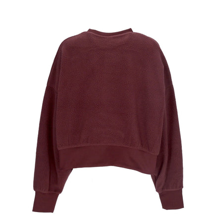 Nike Felpa Girocollo Donna W Sportswear Plush Mod Crop Crewneck Burgundy Crush/black da donna