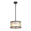 Lampadario Corona Acciaio Bronzo E Vetro Ottone Antico 2 Luci E27