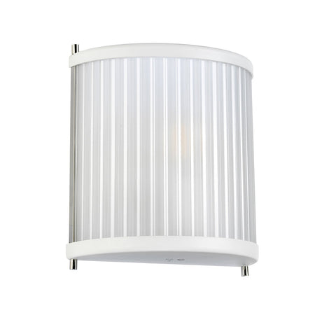 Applique Contemporanea Corona Acciaio Bianco Satinato Vetro Nichel 1 Luce E27