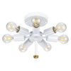 Plafoniera Contemporanea Fletcher Acciaio Ottone Antico 7 Luci E27