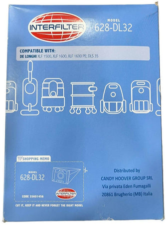 DL32 - 10 Sacchetti De Longhi Colombina XLF1500 - 1600 XLC6050 adattabili Intefilter
