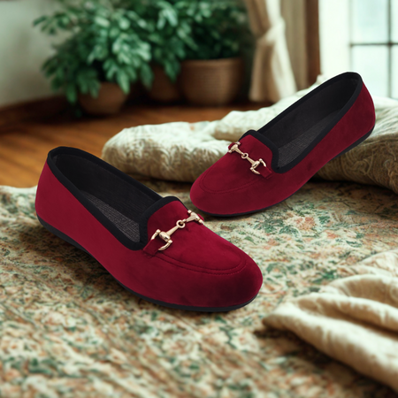 Le Parigine Eleganti Ballerine Donna da Casa, Friulane in Velluto Invernali, Ciabatte Basse e Chiuse, Produzione Artigianale