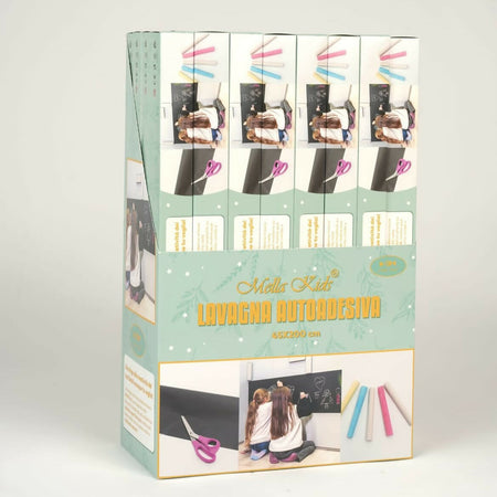 MELLA KIDS Lavagna Adesiva da Parete Nera (45x200cm) Fogli Lavagna Adesiva per Disegnare con Gesso, Perfetta per Dar Sfogo alla Creatività dei tuoi Figli, Divertente, Pratica, Facile da Posizionare