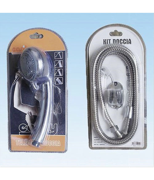 Doccetta Multigetto Soffione Doccia Bagno Telefono Tubo 1,8mt Supporto Muro 52044